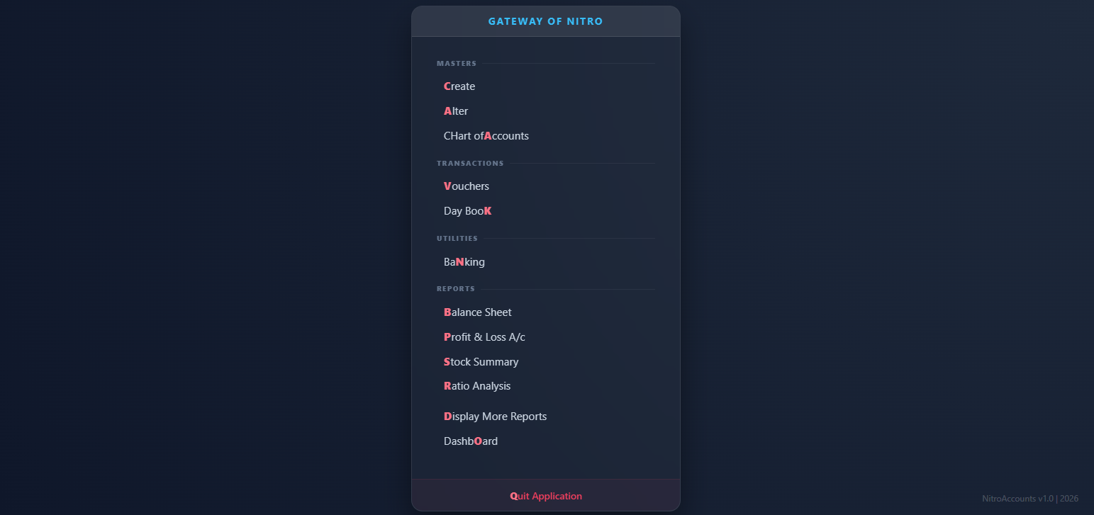NitroAccounts Preview
